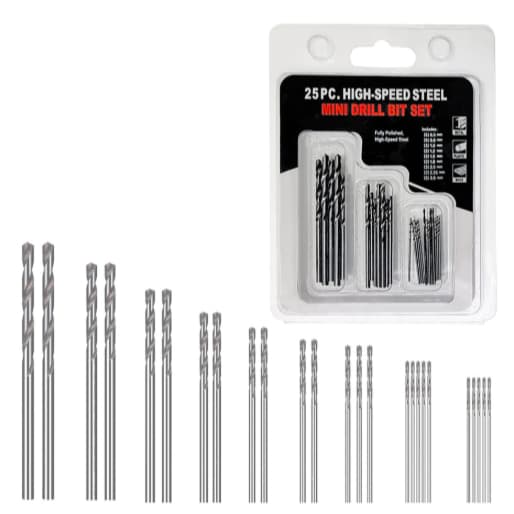 Kit 25 Brocas Para Micro Retíficas De 0.5mm a 3mm Aço Rápido HSS HIGH