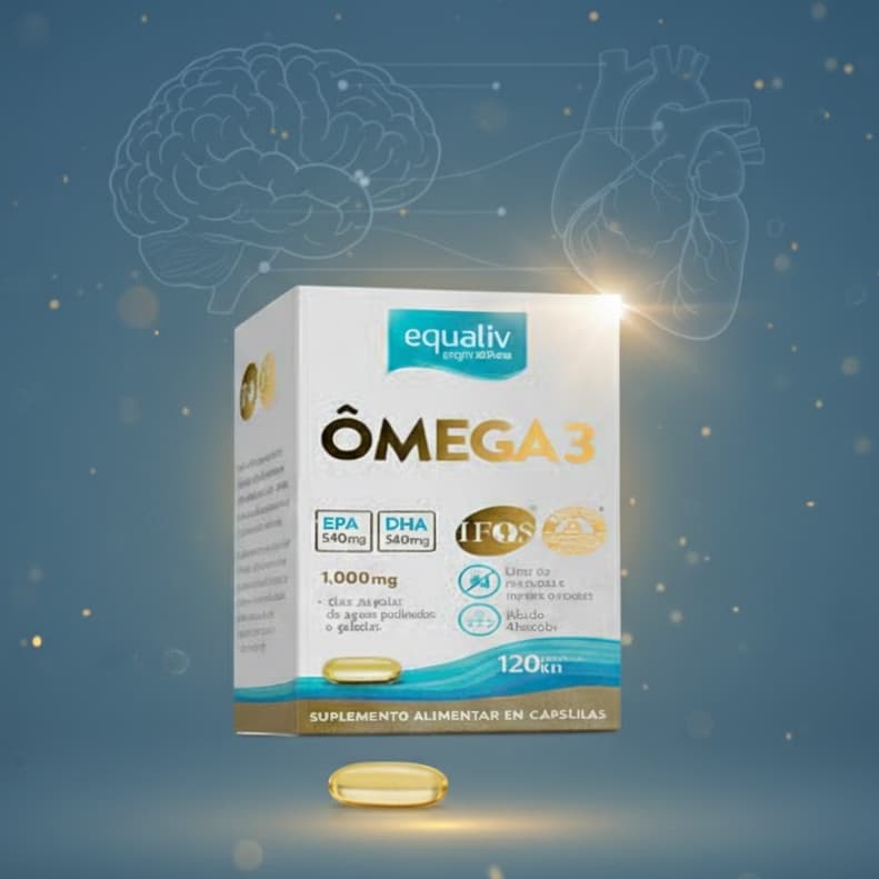 Ômega 3 Equaliv 1000mg 120 Cápsulas | EPA 540mg DHA 360mg | Óleo de Peixe Puro Sem Mercúrio