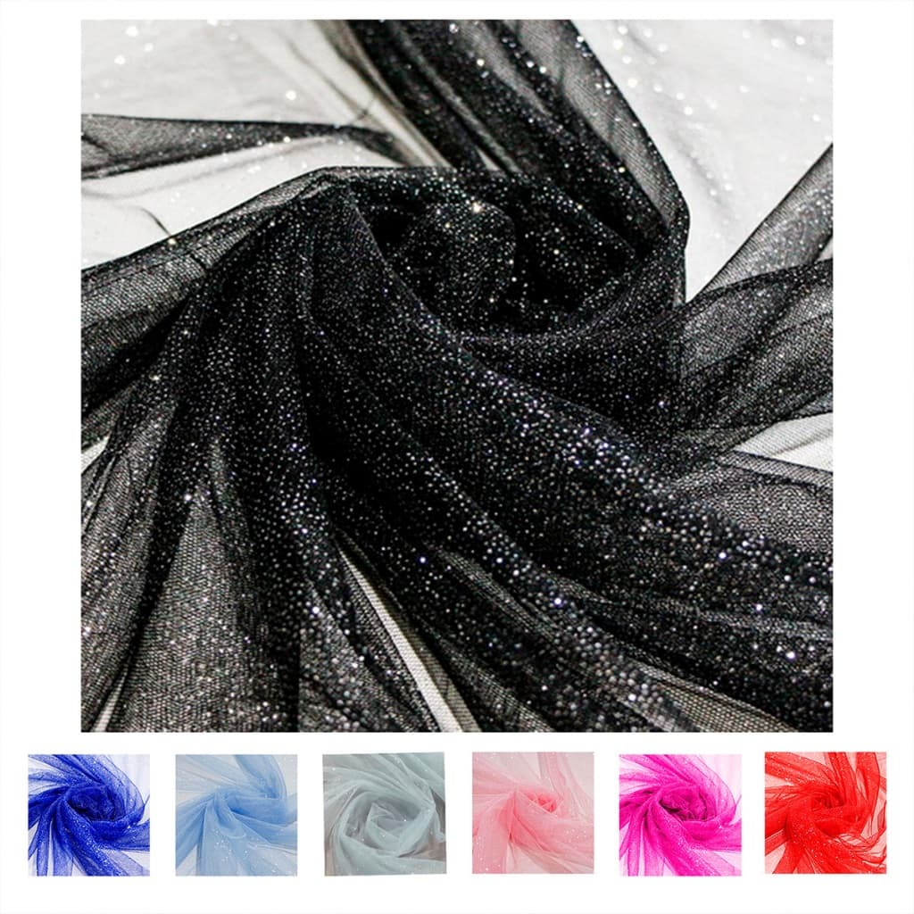 Tecido Tule com Glitter Brilho 1,50m Largura - Vestidos Festa Decoração 100% Poliester