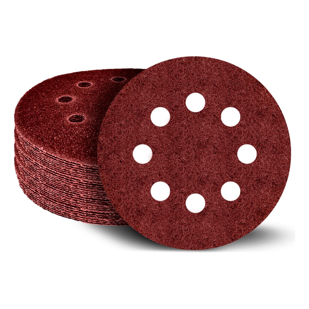 Kit 5 Disco Lixa Com Velcro Perfurado Grao 80 125mm + 10 Disco 125mm 8 Furos Grao 180 + 10 Disco 125mm 8 Furos Grao 220