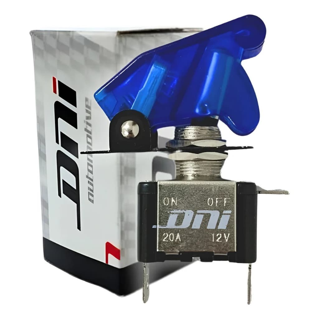 Chave Tic–Tac Tipo Gatilho Caça Led Azul Com 2 Posições ON/OFF 400W 12V DNI 2084