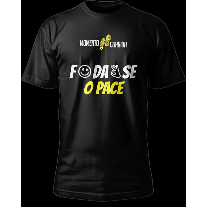 Camiseta unissex Momento Corrida - 'F🙂da👌se o pace'
