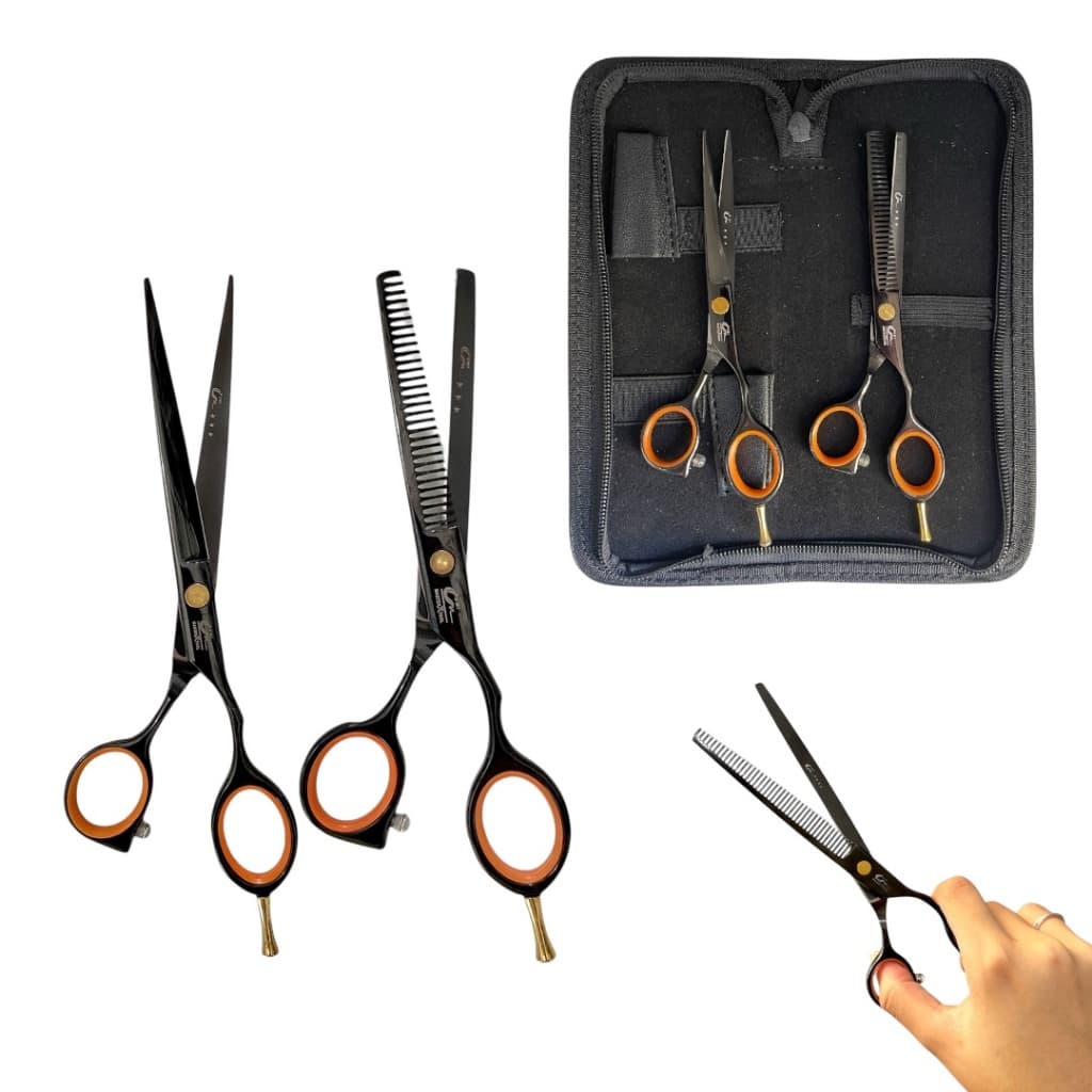 Kit Tesoura Cabelo Profissional Umi Laser Desfiadeira 6.0
