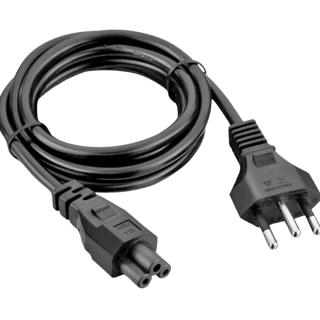 Cabo de Força Tripolar 3 Pinos para Notebook TV Monitor Impressora Fonte Reforçado 1,5m Reforçado
