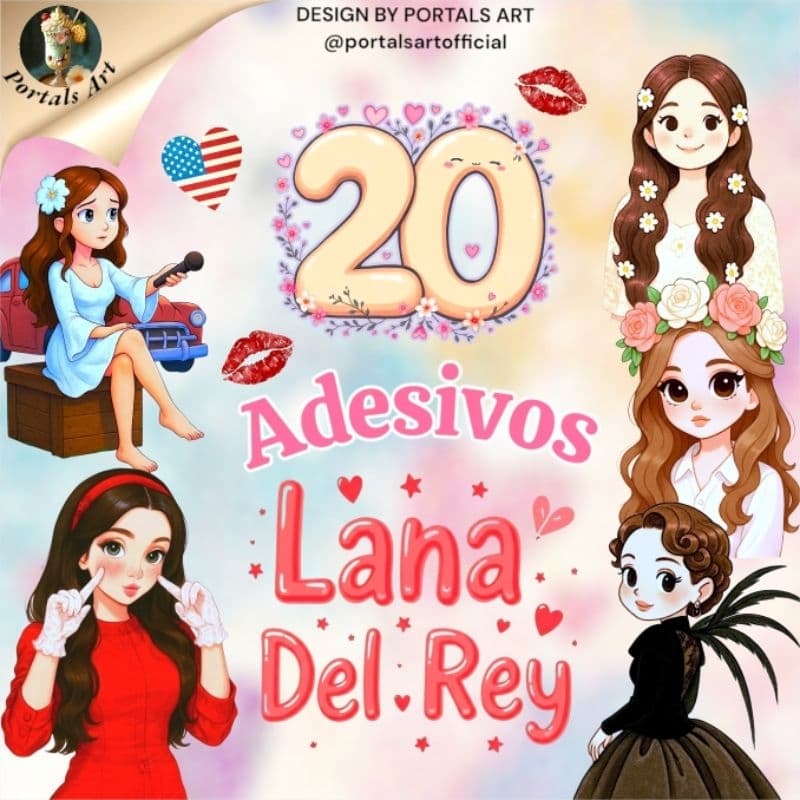 Kit 20 Adesivos Lana Del Rey Born To Die Ultraviolence Fanart Autoral