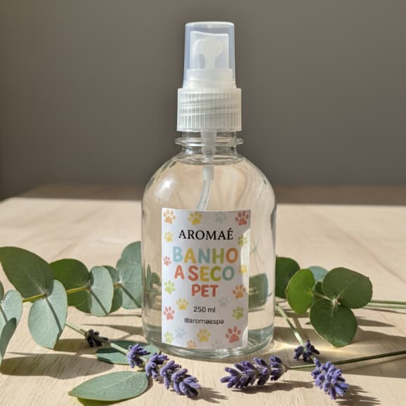 Banho a Seco Pet AROMAÉ 250ml Higiene Rápida para Cães e Gatos