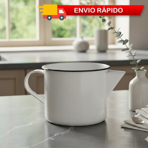 Caneca Esmaltada Leiteira com Bico para Ferver Água Leite Fervedor Vintage Retro Antiga Agata 1L