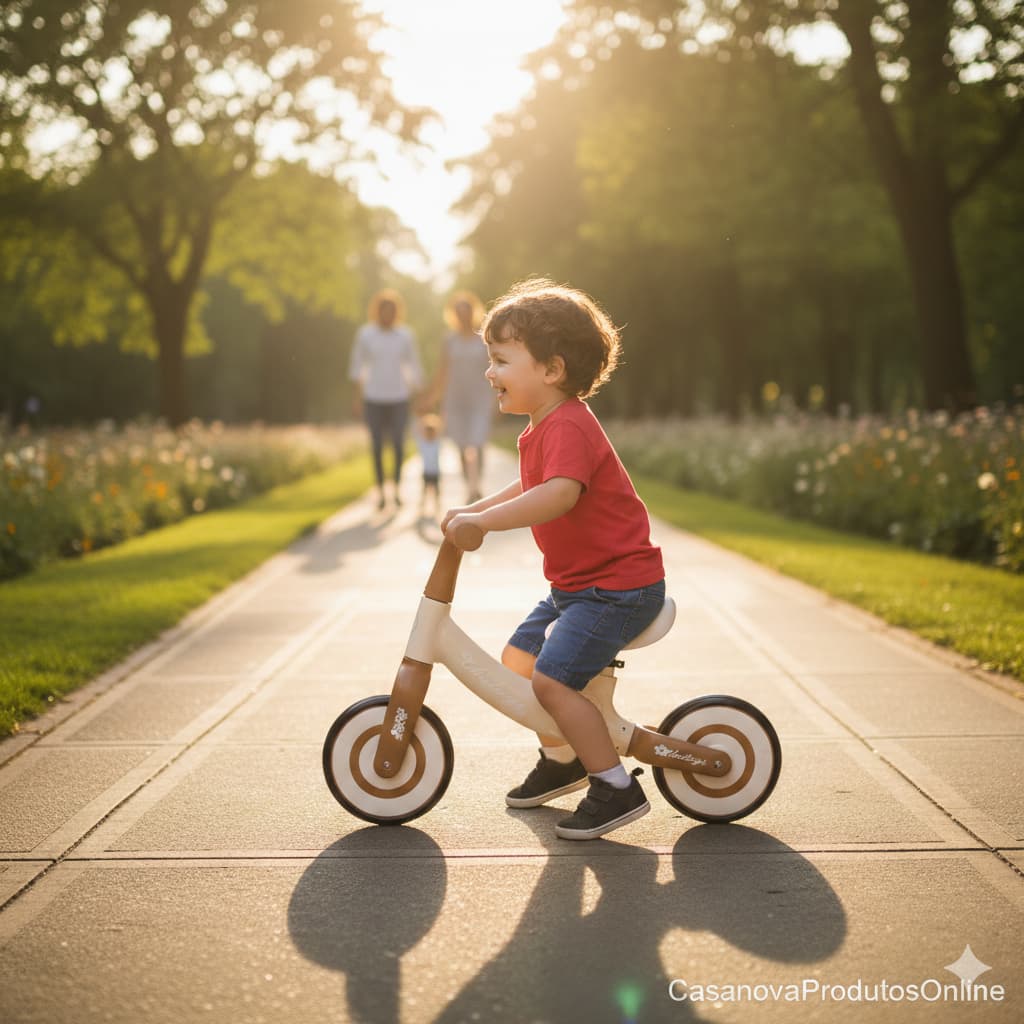 Bicicleta Equilibrio Infantil Sem Pedal Ajustavel Criança Desenvolvimento Equilibrio Marrom