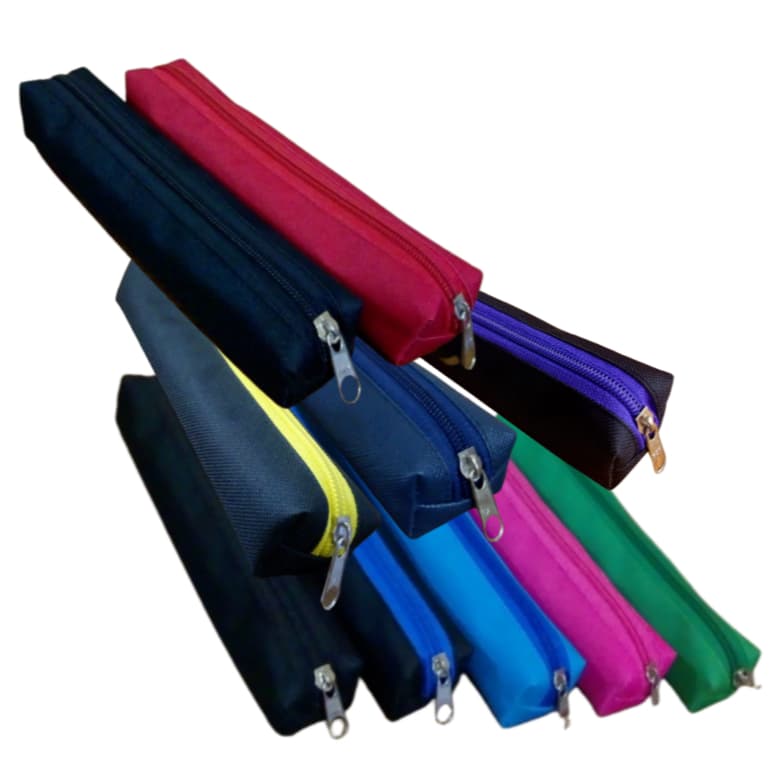 Estojo Escolar Porta Lápis kit 10 Peças Estojo Simples Fininho Um Zíper Cores Mistas Bolsinha