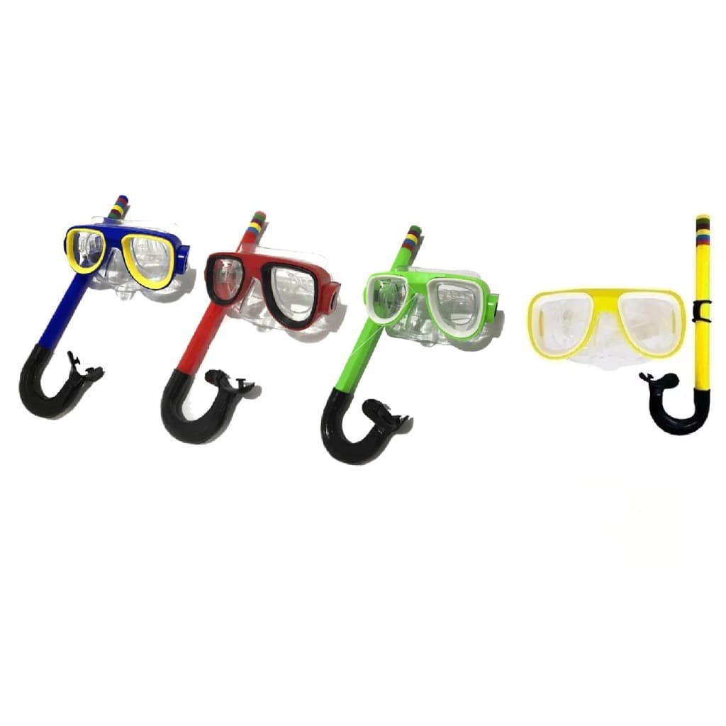 Kit Máscara De Mergulho E Snorkel Infantil Natação Piscina