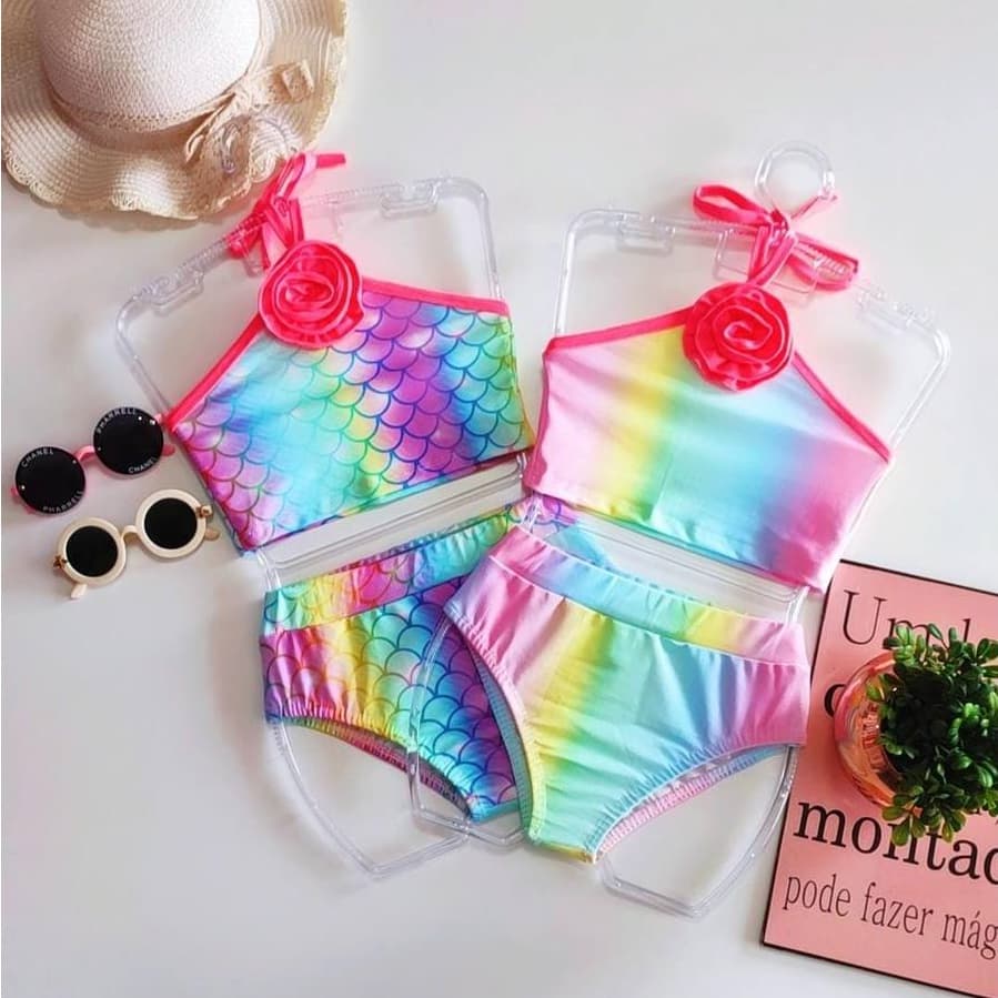Biquini infantil Juvenil menina  Praia Piscina Natação Bikini infantil maio Moda Praia Mini Bloguerinha