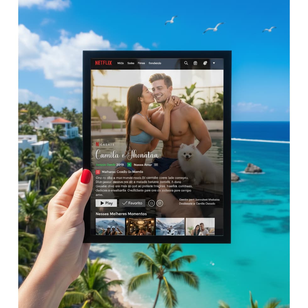 Quadro Decorativo Netflix Personalizado com foto  Quadro de Parede Presente namorados
