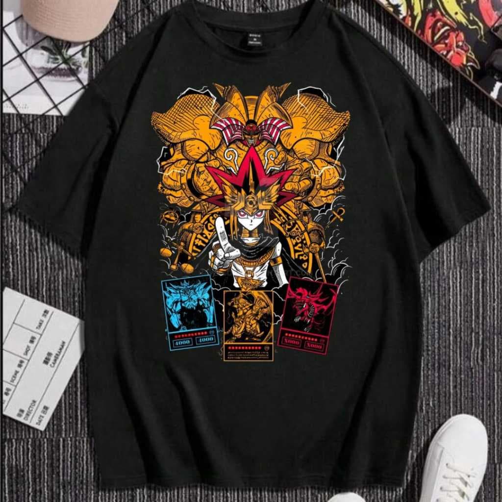 Camiseta Anime yu gh ho Faraó – Estampa Geek Otaku Gamer – Criatura Mística Lendária – Camisa Unissex Estilo Cartas