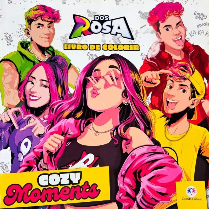 Livro de Colorir Cozy Time Dos Rosa - Grande 48 Páginas