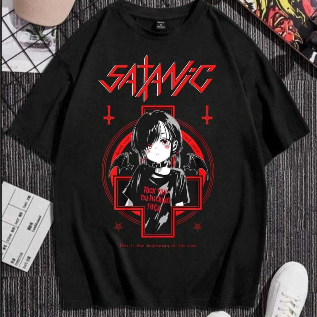 Camiseta Estilo Anime – Estampa Gótica Dark – Camisa Unissex Rock/Streetwear baby metal