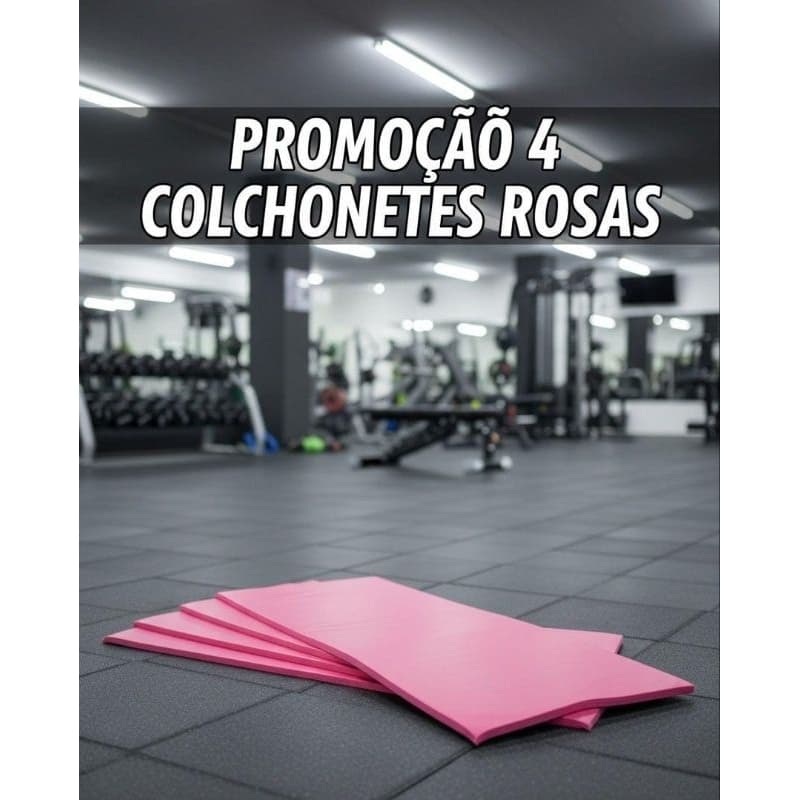 kit 4 Colchonete Profissional Rosa Musculação Fisioterapia Yoga Futebol Academia