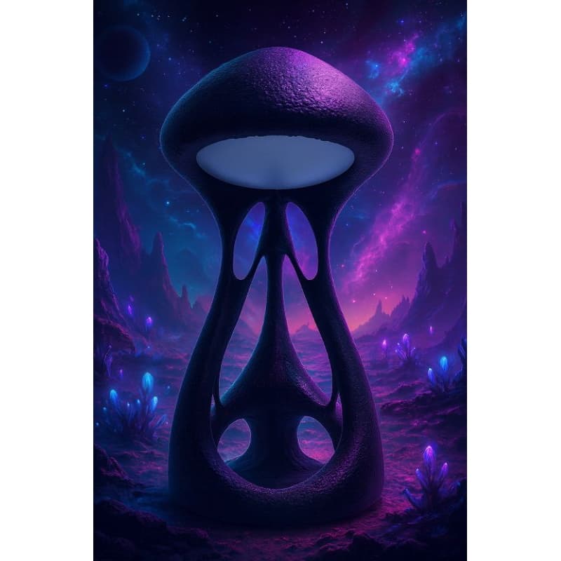 Luminária Escultural Futurista Alienígena com Iluminação RGB.