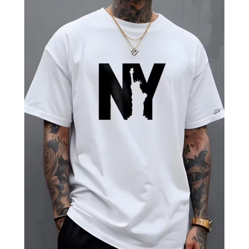 Camiseta 100% Algodão Unissex Estampa Moderna Confortável Durável Casual camiseta básica estilosa, l,Premi