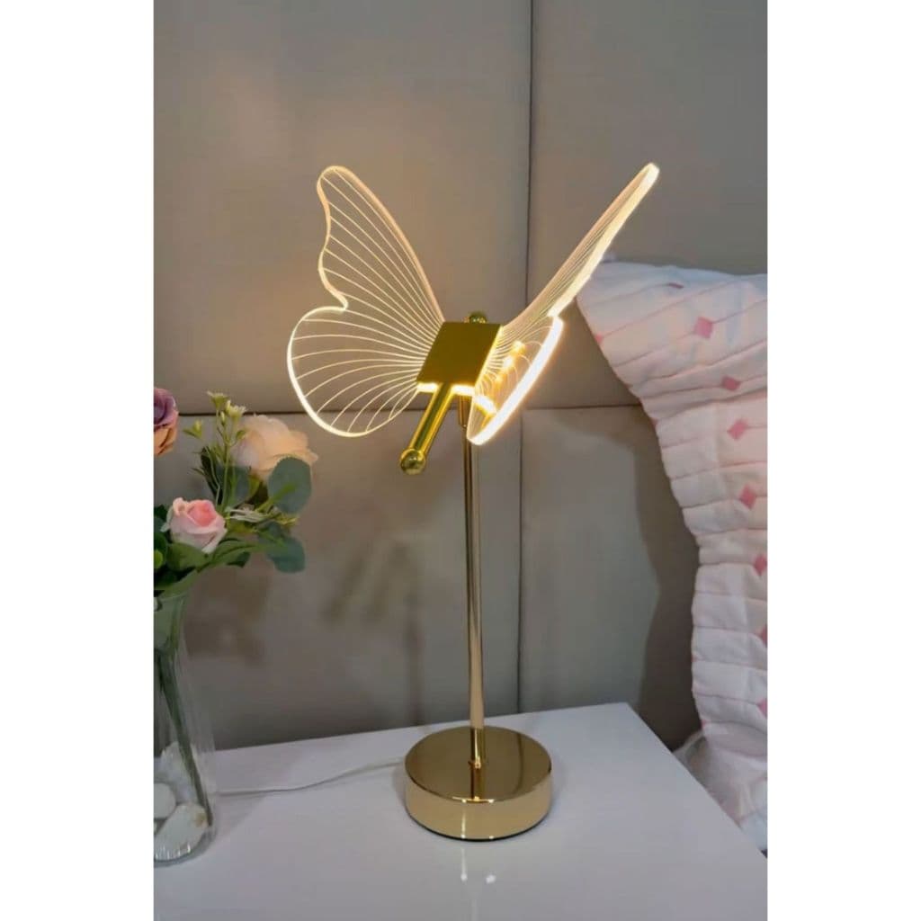 Abajur De Mesa Borboleta - Luminária Borboleta Led - Luminária De Mesa