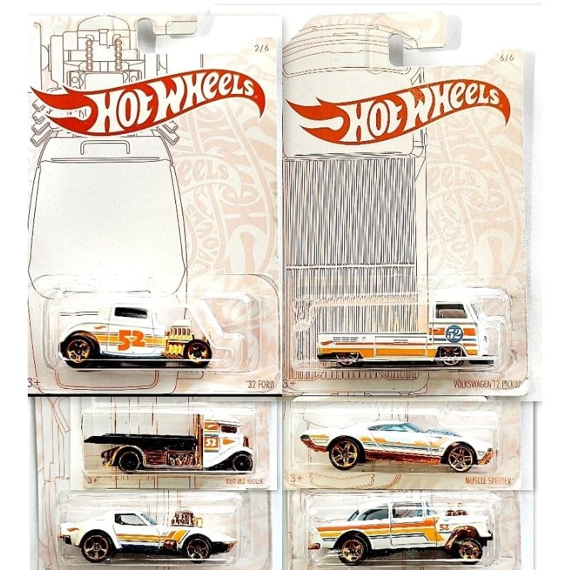 Hot Wheels carrinho coleção 52 anos, Volkswagen, Chevy, Ford, Fast-Bed Hauler, Corvette, Muscle