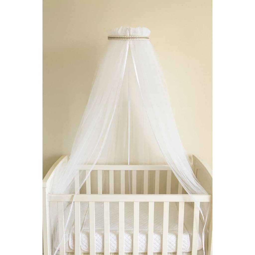 dorsel infantil perolas com strass + mosquiteiro de tule