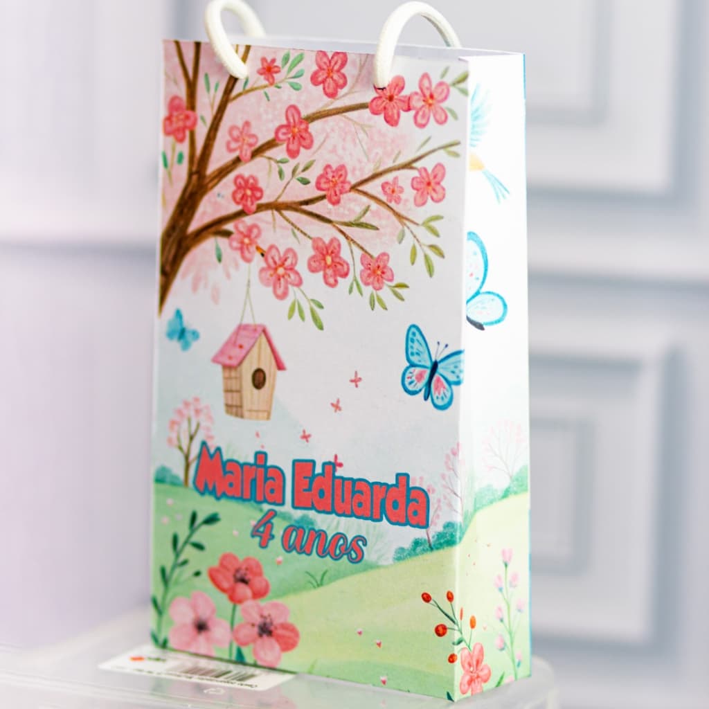 MINI Sacola Surpresa  JARDIM ENCANTADO Lembrancinha Personalizada - Festa Infantil - Pegue e Monte - Mimo Decorativo