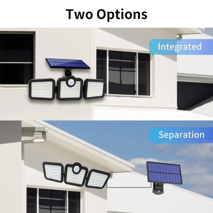 Lâmpada solar Led Com Painel Solar Giratorias Sensor De Movimento Controle Remoto com 4 lâmpadas