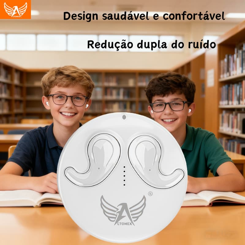 Altomex Headset de cancelamento de ruído para estudantes Proteção auditiva Autonomia extra longa