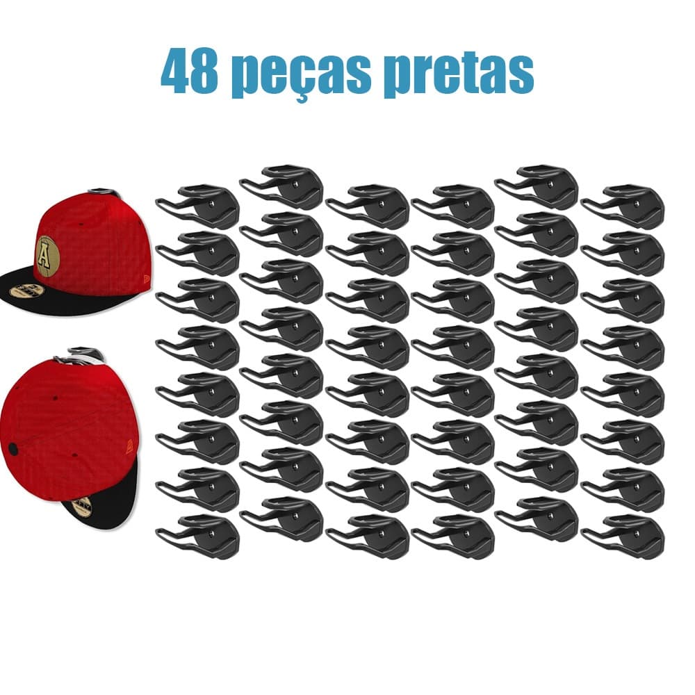 24/48 pcs Ganchos Adesivos Para Chapéu Porta Baseball Rack Organizador De Pendurar Parede Armazenamento De Fixação Forte