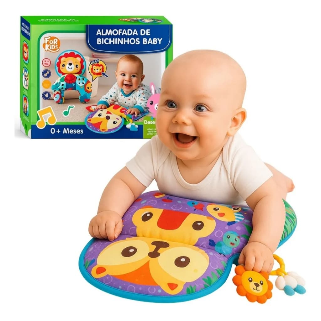 Almofada Conforto Brinquedo Educativo Infantil Para Bebe Colorida - Com Acessórios