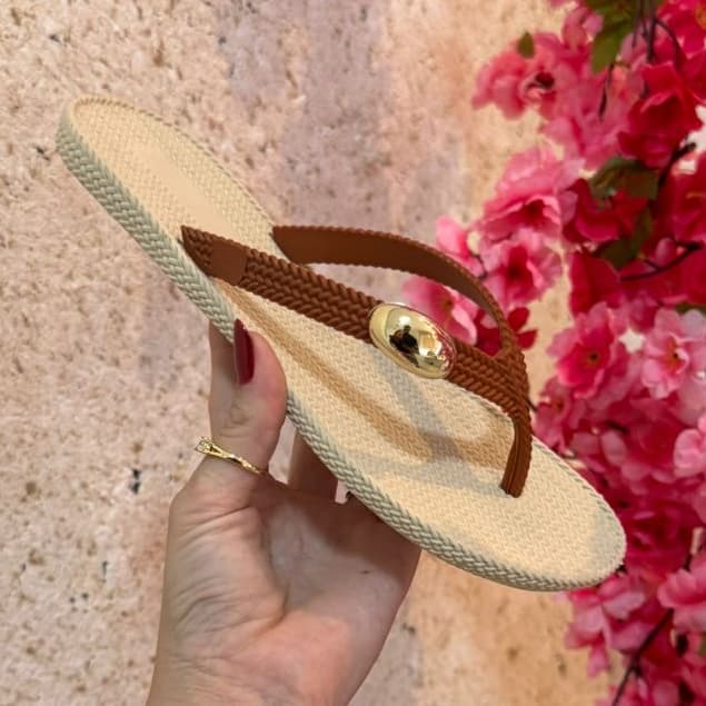 chinelo brisa Feminino oval pingente sandália brisa EVA Trança Plataforma Ortopédico Macio Confortável calce fácil