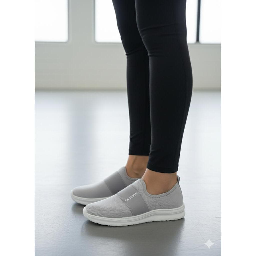 Tênis Fashion Meia Feminino Confortável Casual Calce fácil Cinza