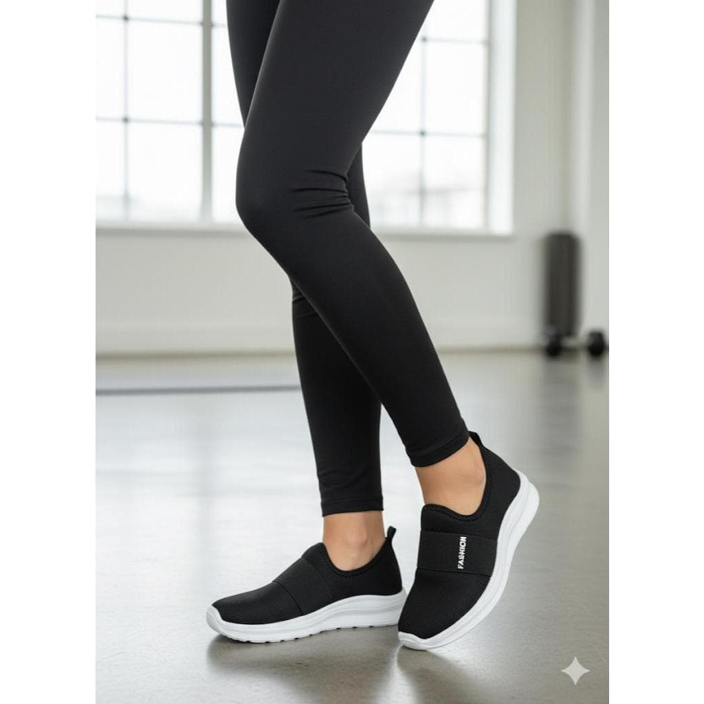 Tênis Fashion Meia Feminino Confortável Casual Calce fácil Preto