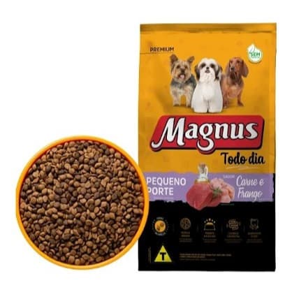 Ração Magnus Cães Adultos Pequeno Porte Sabor Carne e Frango 15kg