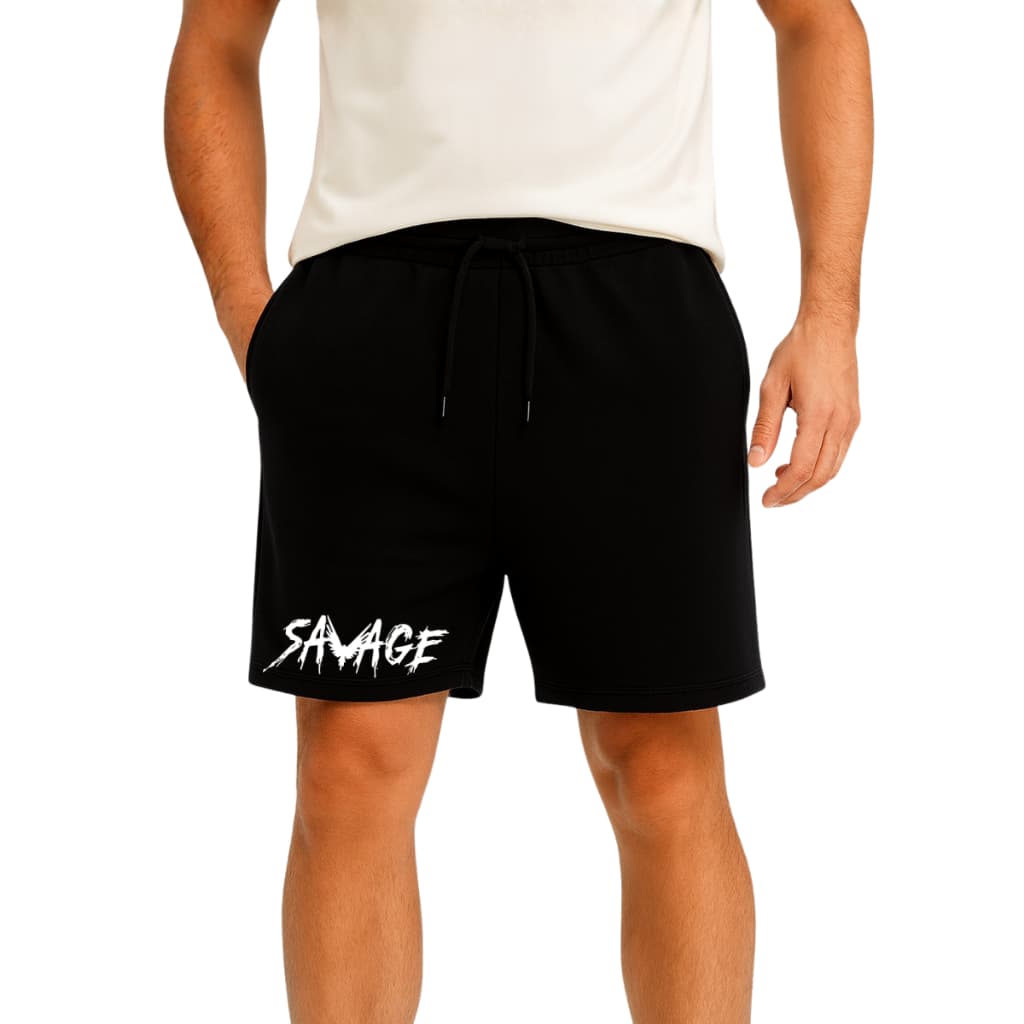Bermuda Preta Estampada Savage