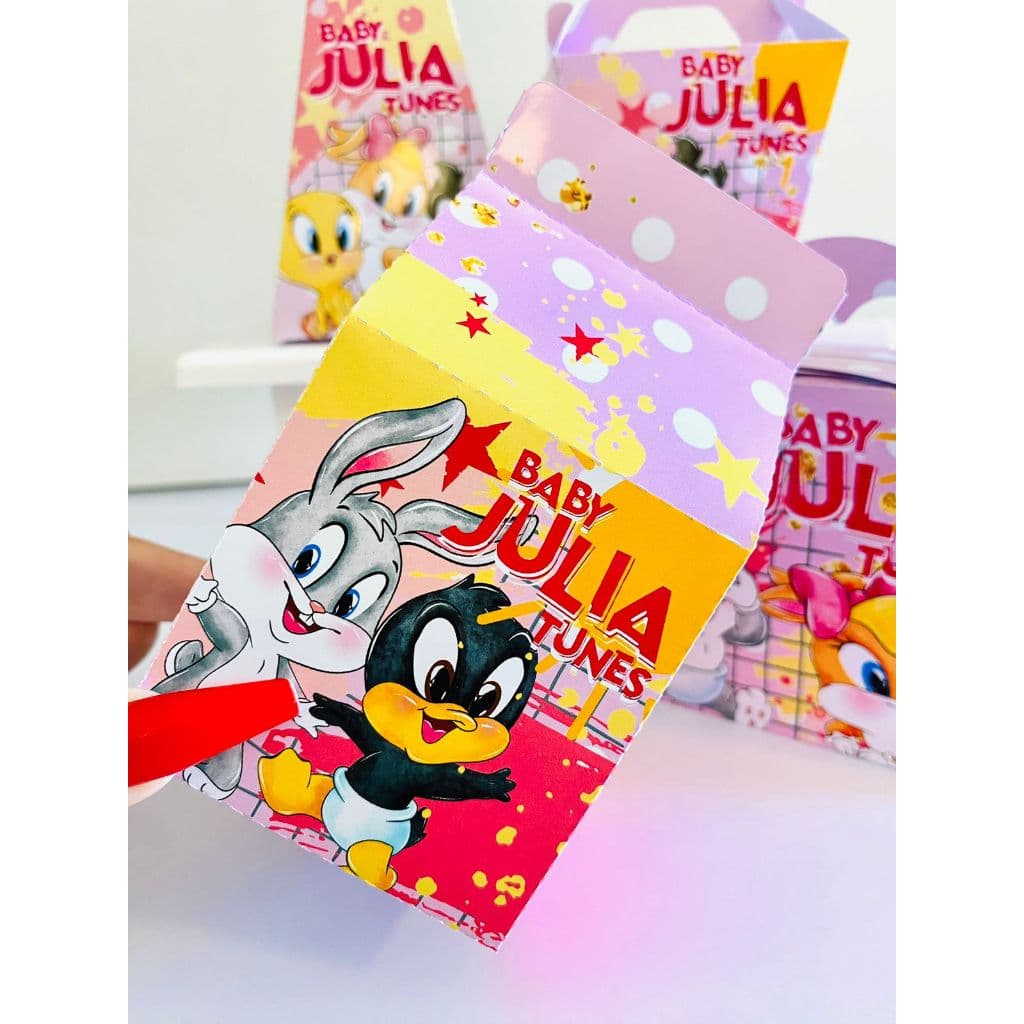 Pegue e monte Baby Looney Tunes Rosa , personalizado com nome e idade