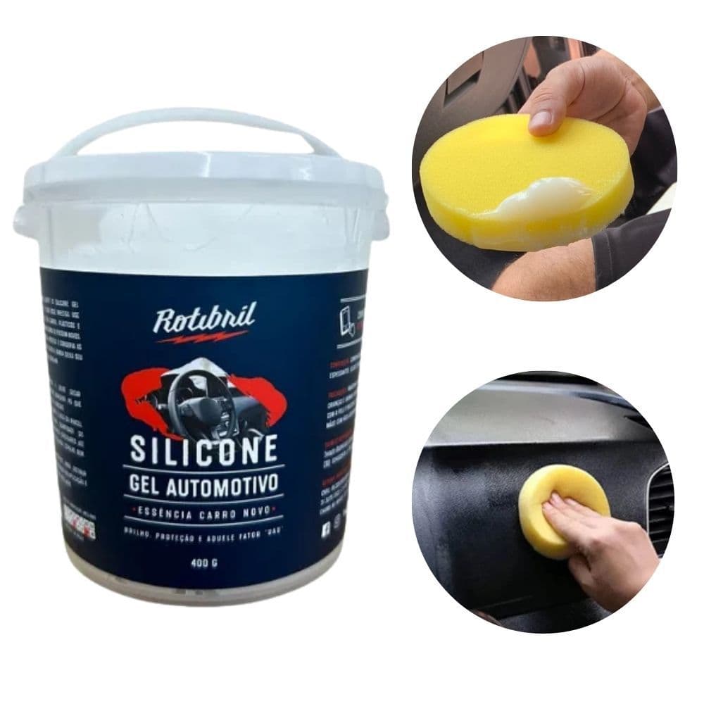 Silicone em Gel Automotivo para Painel ou Plástico Com Cheirinho de Carro Novo 400g