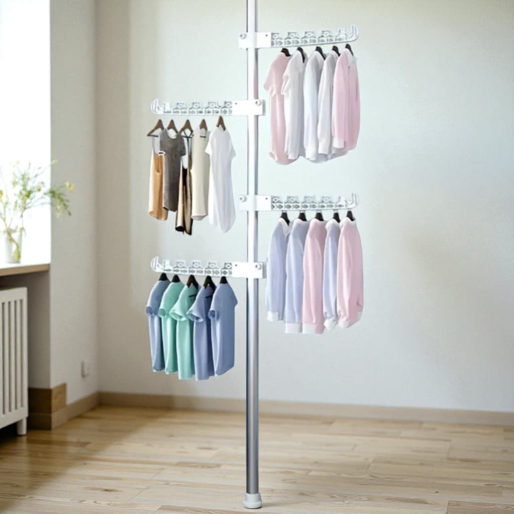 Cabideiro Vertical 4 Braços Ajustáveis – Organização Inteligente e Versátil