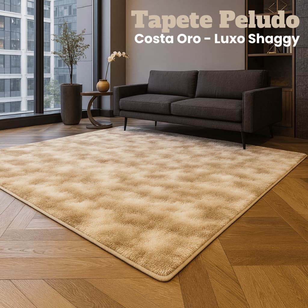 Tapete Sala 3 Metros Peludo Costa Oro Shaggy Decoração Várias Cores 3.00x2.00