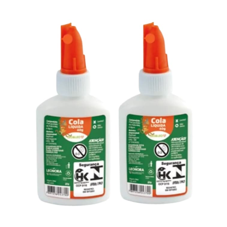Cola Escolar 40g Com1 Ou 2 Colas Branca Liquda Leo Leo