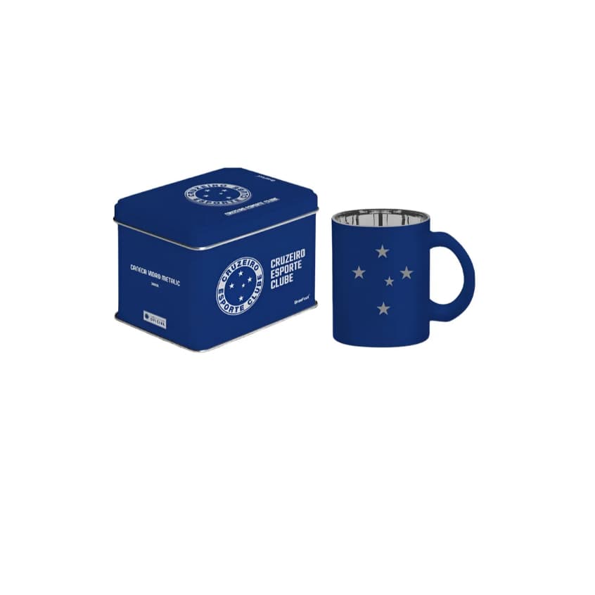 CANECA VIDRO DIAMOND METALIC CRUZEIRO