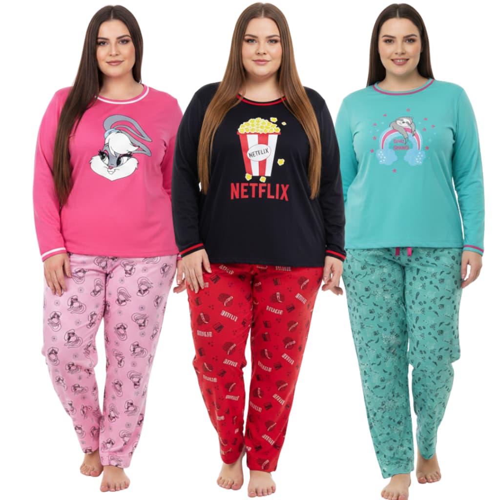 Pijama Longo Plus Size / Pijama Longo Feminino Plus
