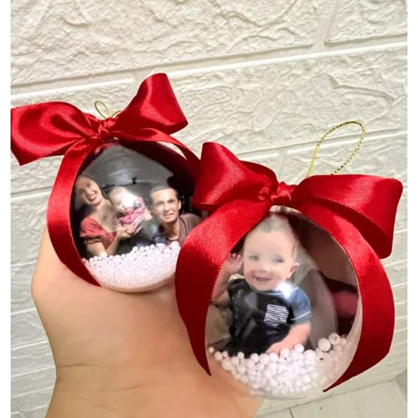 Bolinhas de Natal Personalizada- Decoração de Natal com Fotos Premium