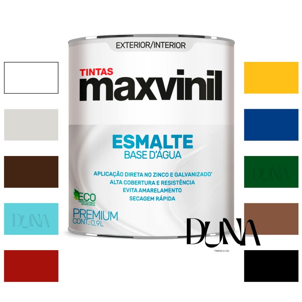Tinta Esmalte Base Água P/ Madeira e Metal Maxvinil 900ml