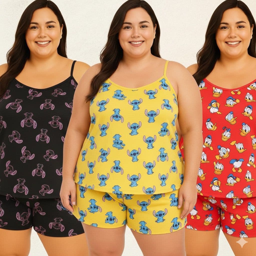 KIT 03 BABY DOLL PLUS SIZE VESTE 48/50 ( PERSONAGENS )