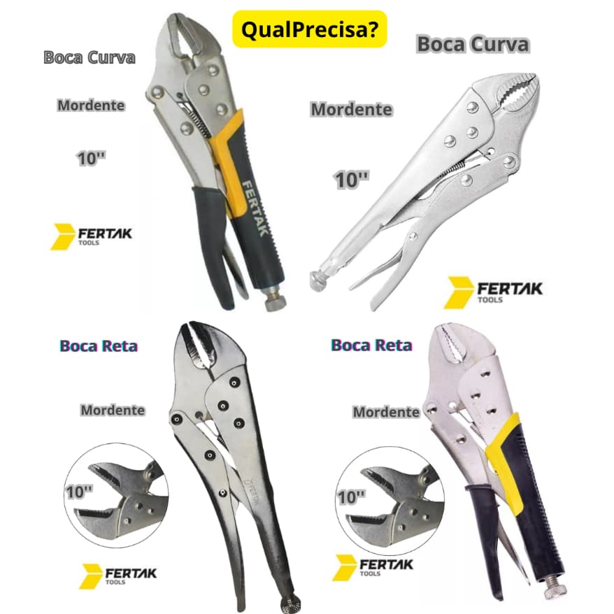 Alicate Pressão-Fertak Alicate De Pressão Mordente-25 Cm 10 Polegadas
