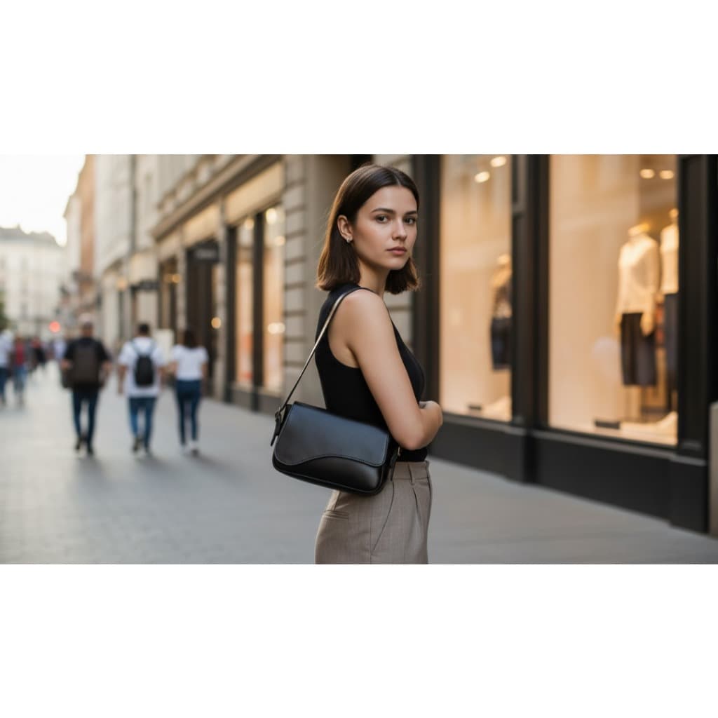 Bolsa Feminina Compacta Moderna de Ombro Elegante E Versátil Alça Regulável