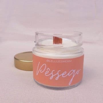 Mini Vela Aromática de Pêssego para Lembrancinhas Personalizadas, Casamentos, Batizados, Aniversários