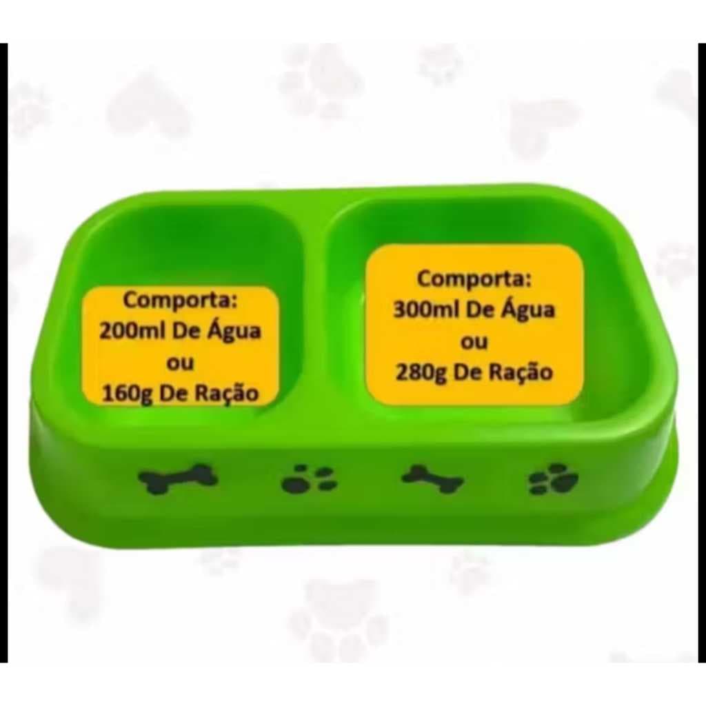 Comedouro duplo portátil para pets- Pote para ração e água para pets ou kit