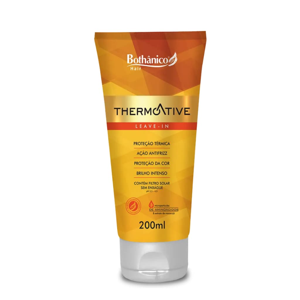 Leave In Thermoative 200ml Protetor Térmico S/ Enxágue Anti-Frizz Proteção Bothânico Hair Cosméticos